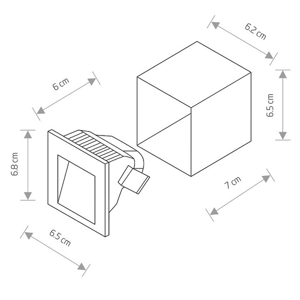 Nowoczesna lampa schodowa STEP 6907 LED 3W 3000K outdoor grafitowa