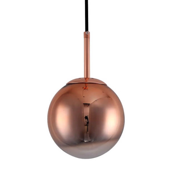 Zwisowa lampa szklana Palla LP-2844/1P S MI kula ball miedziana