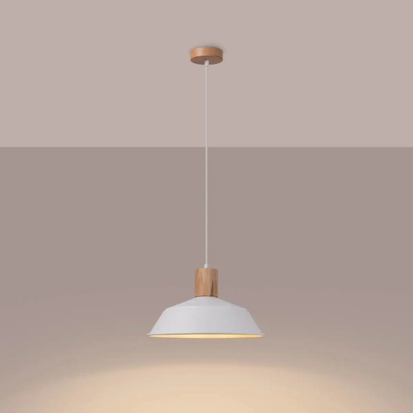 Lampa zwisająca kuchenna Fano SL.1321 Sollux kopuła metalowa biała