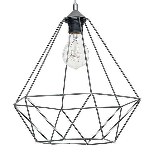 LAMPA wisząca BASKET 7216 Milagro metalowa OPRAWA druciana ZWIS klatka loft szara
