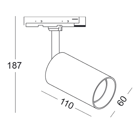 Szynowa lampa sufitowa 1-fazowa STALA 701001002 metalowa tubka biała