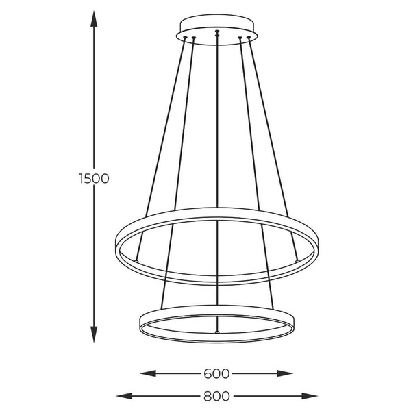 Lampa wisząca LED Breno 2023200-GD 50W 3000-6000K pierścienie złote
