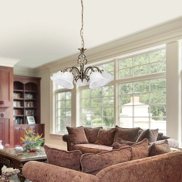 Wisząca LAMPA dekoracyjna BECKWORTH 7135 Rabalux angielska OPRAWA metalowy ZWIS na łańcuchu brąz biały