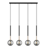 Loftowa Lampa zwisająca Arcturus P0574-04D-SDFZ czarna dymiona złota