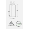 Zewnętrzna LAMPA ścienna CUBA 5193810118 Lutec metalowa OPRAWA kinkiet LED 14W 2700K - 6500K regulowany IP54 szary
