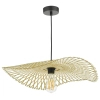 Rattanowa lampa wisząca Deja DEJ6529 kapelusz brązowy czarny