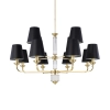 Abażurowy żyrandol do salonu Verde VER-ZW-12 (ZM) czarny mosiądz