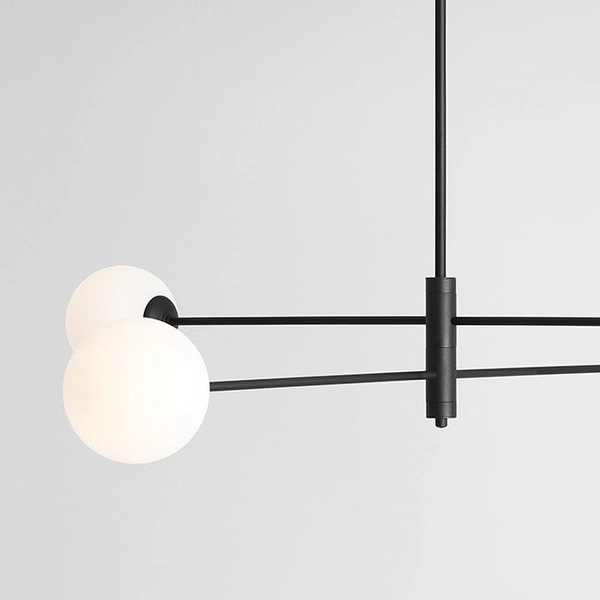 Czarna lampa nowoczesna Homme 1090PL_L1 Aldex szklane klosze balls nad stół