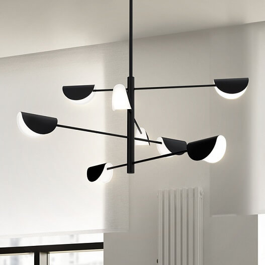 Żyrandol wiszący Mollis MOD126PL-08B do salonu czarny