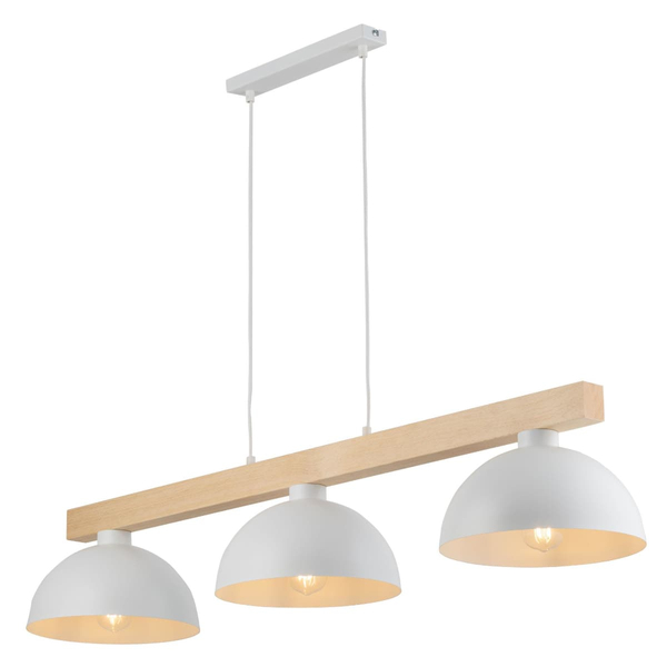 Lampa wisząca skandynawska Oslo 4712 TK Lighting drewniana potrójna biała