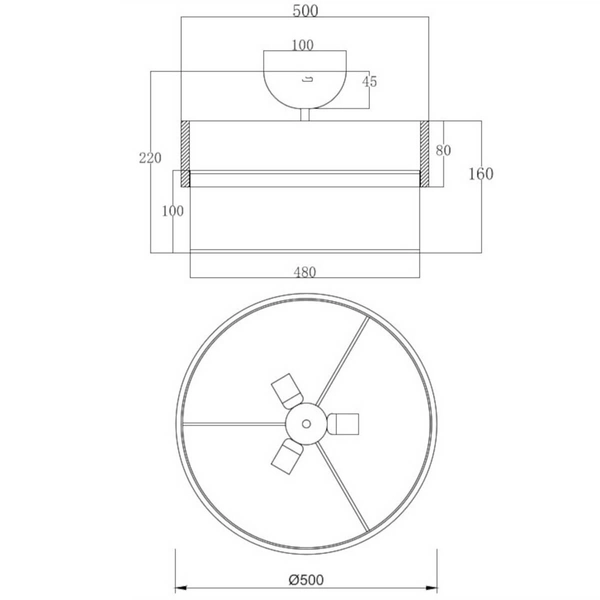 Okrągła lampa sufitowa SEASONS 611500302 Trio do sypialni czarny drewniany