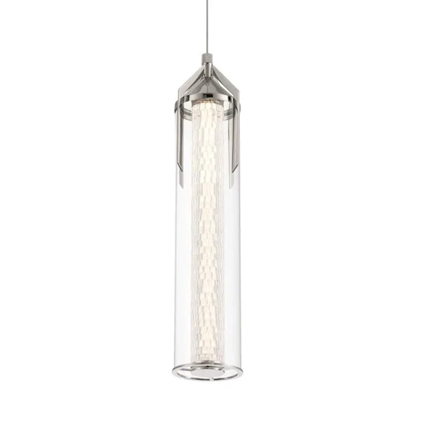 Wisząca lampa Espada QN-ESPADA-1P-PC LED 18W 3000K szklana tuba srebrny