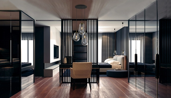 Skandynawska lampa wisząca Pear 7794 szklana nad stół przezroczysta