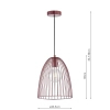Druciana wisząca lampa Maya MAJ0158 klatka metalowa fioletowa