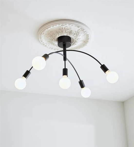 Metalowa lampa sufitowa Cygnus do holu czarna industrial