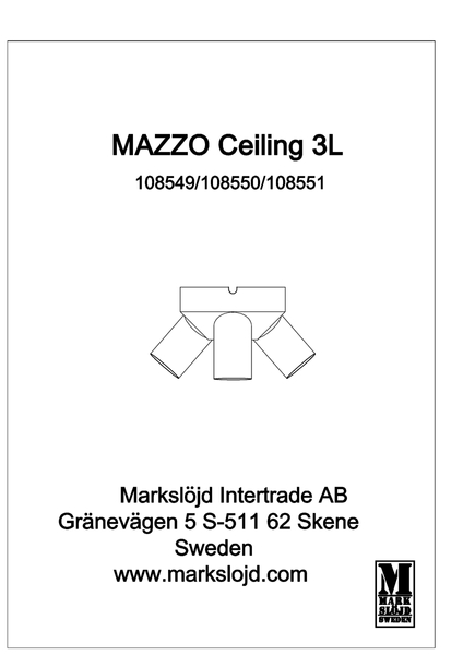 Lampa sufitowa potrójna Mazzo 108550 Markslojd ściemnialna złota