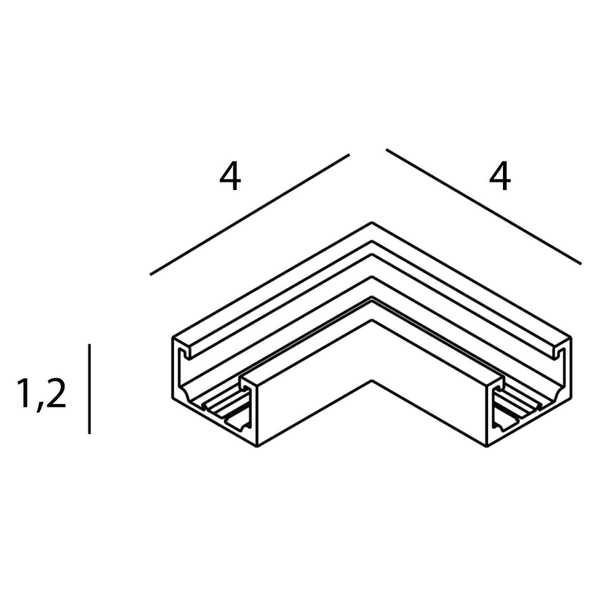 Szynowy kątownik do systemu magnetycznego MAX NT0008 ściana/sufit czarny