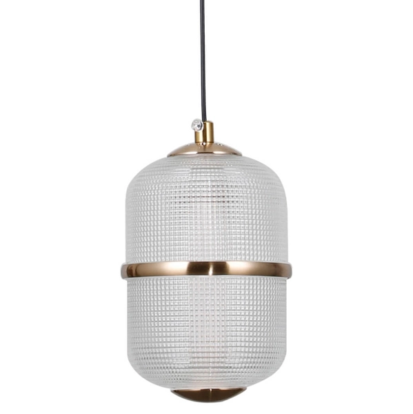 Szklana lampa zwieszana Alani PND-34375-3-HBR LED 45W 3000K owalna złoty