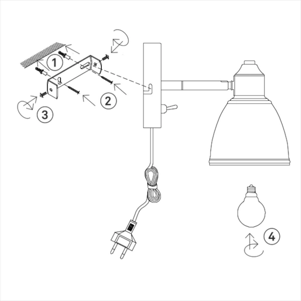 Ścienna lampa z włącznikiem Story 108712 Markslojd regulacja czarny
