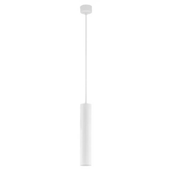 Wisząca lampa nad stół NAZCA LE44346 sopel tuba metalowa biała
