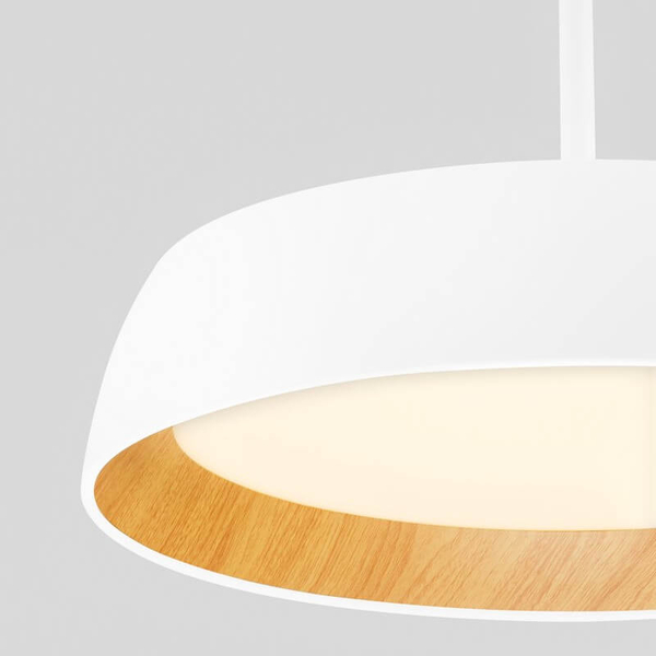 Kuchenna lampa wisząca CARACOLLO LE44813 LED 40W 3000K krągła biały drewniany