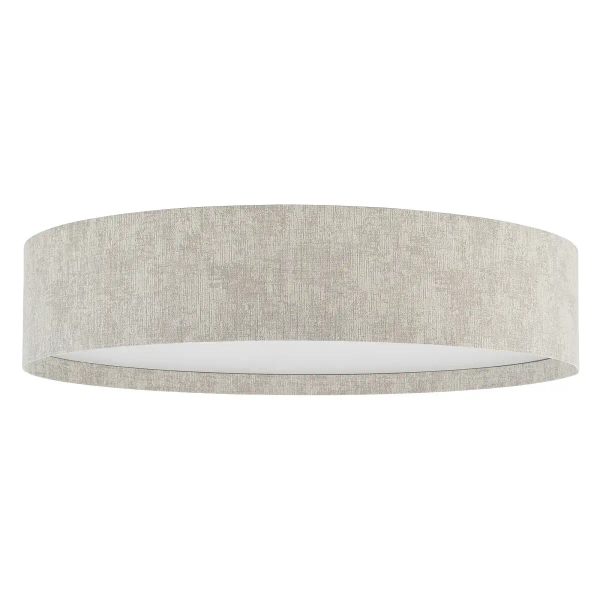 Tkaninowy plafon CEDRO 11672 do salonu okrągły beżowy