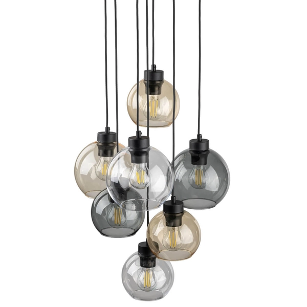 Kaskadowa lampa wisząca Cubus 10246 kule do kuchni multikolor