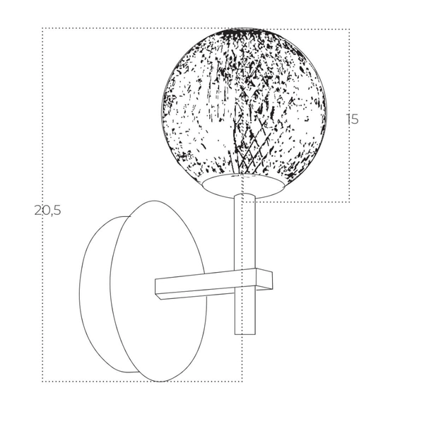 Ścienny kinkiet glamour EDEM AZ6014 LED 4,2W 3000K złoty przezroczysty
