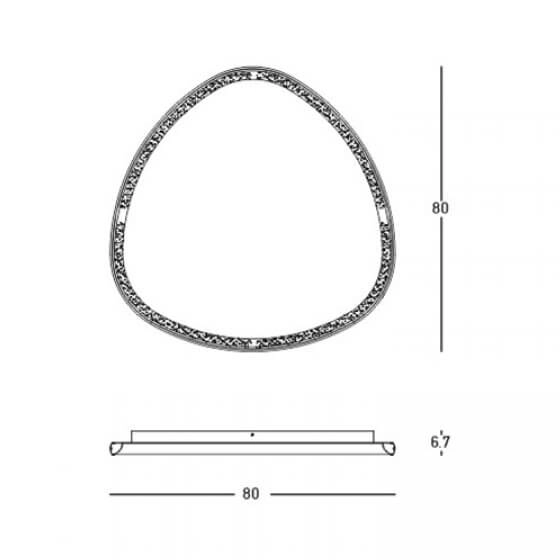 Ledowa sufitowa lampa 23091 LED 39W 3000K do salonu owalna złoty