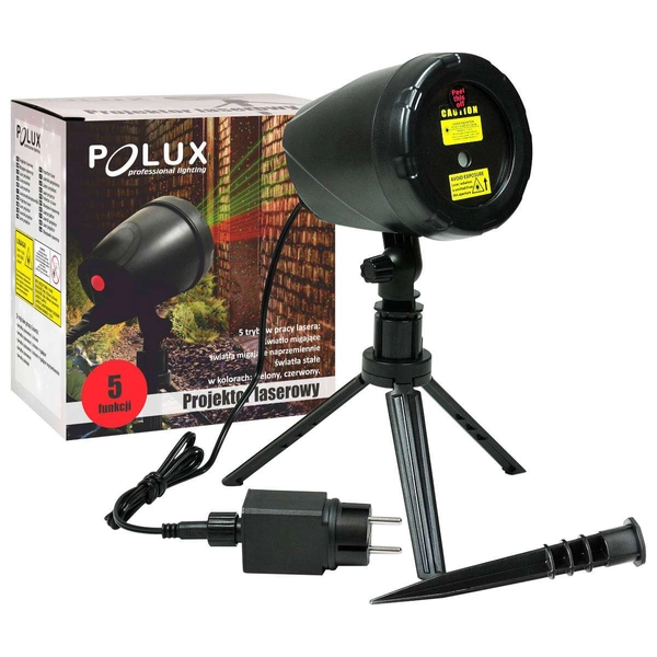 Stojąca LAMPA zewnętrzna 308948 Polux ogrodowy PROJEKTOR laserowy ogrodowy LED 12W różne wzory IP44 czarny