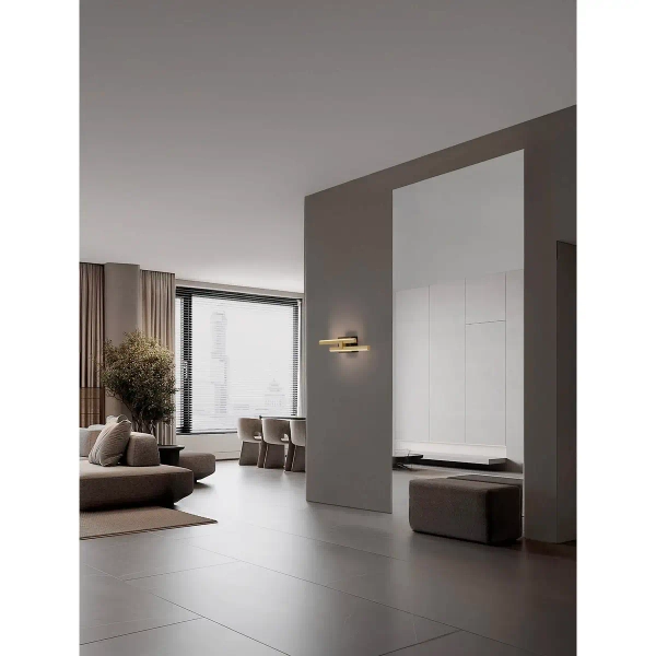 Metalowa lampa ścienna FELVIRA LE45466 LED 12W 3200K listwy złote czarne