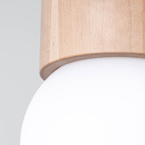 Sufitowa lampa kulista Boomo SL.1190 ball drewniana biała