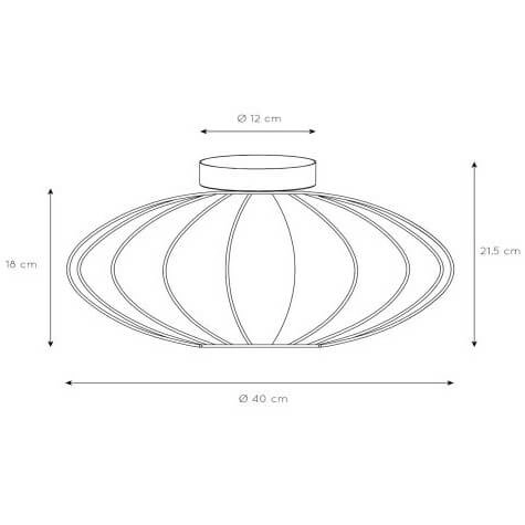 Sypialniana lampa sufitowa Corina 03147/40/30 klosz siatka złota czarna