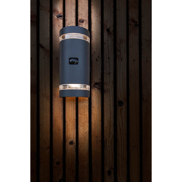 Ścienna lampa natynkowa FOCUS 5604014118 Lutec IP44 z czujnikiem szara