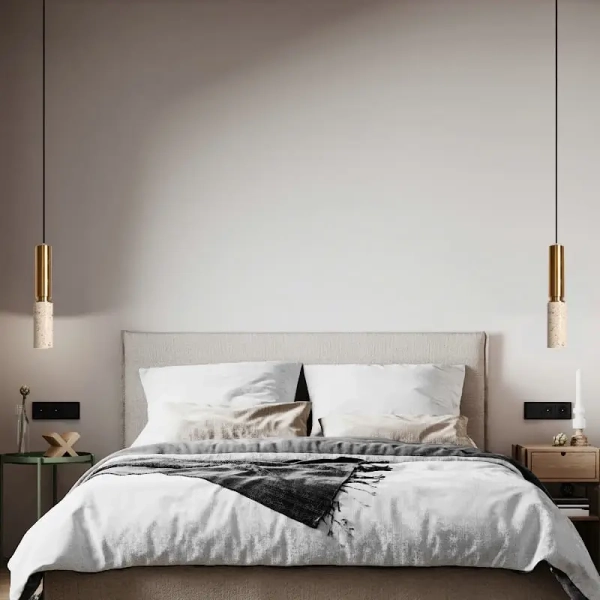 Minimalistyczna zwisająca lampa Travertino CGTRAVER35 kamienna złoty