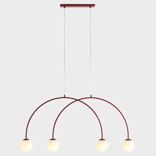 Skandynawska lampa wisząca UNA 1116L15_S kulista szklana czerwona