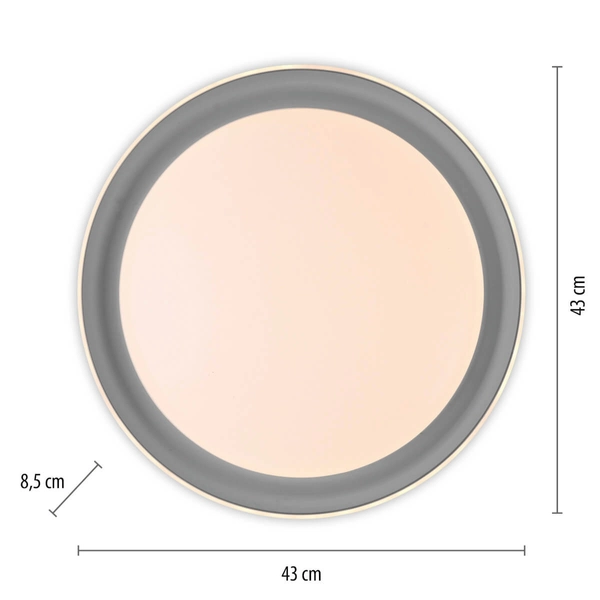 Salonowa lampa sufitowa Sati 14368-15 Just Light LED 19,5W 3000K szara