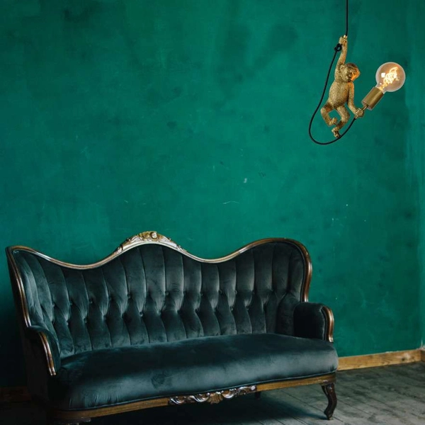 Dekoracyjna lampa wisząca CHIMP 10402/01/30 Lucide małpka złota czarna