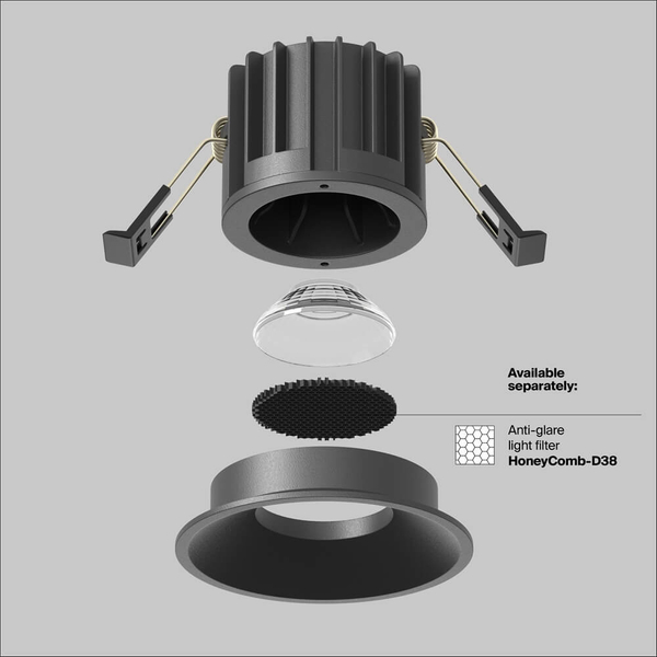 Wpuszczana lampa Round DL058-12W3K-B Maytoni LED 12W 3000K okrągła czarna