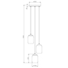 Zwieszana kaskadowa lampa CORK 364630317 Trio do sypialni czarny multikolor