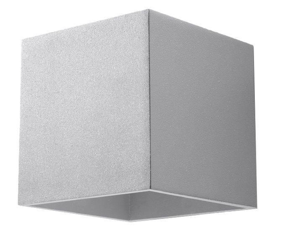 Kinkiet LAMPA ścienna SL.0058 metalowa OPRAWA przyścienna kostka cube szara