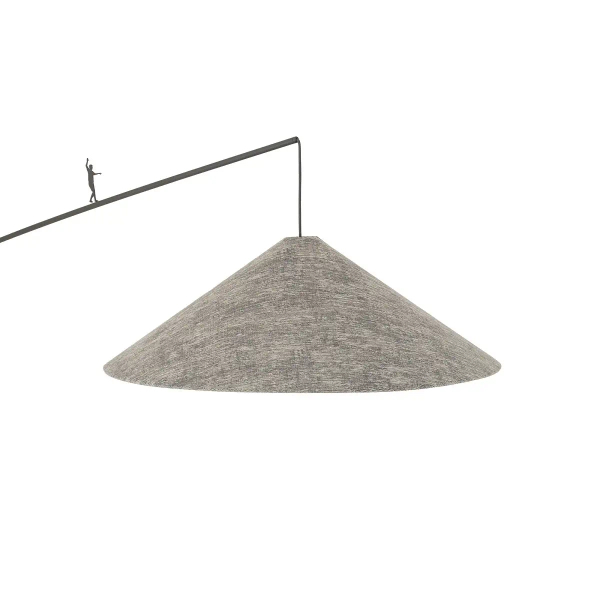 Designerska podłogowa lampa POISE 11767 do sypialni szara