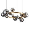 Wisząca lampa kula BUBBLES AZ5877+AZ5879 ball przydymione złote