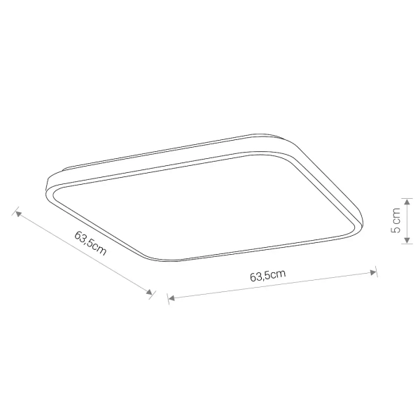 Kwadratowy plafon AGNES 8133 LED 64W 4000K biały