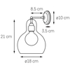 Skandynawska LAMPA ścienna LONGIS 20879105 Kaspa loftowa OPRAWA szklana kinkiet łezka kropla złota przezroczysta czarna