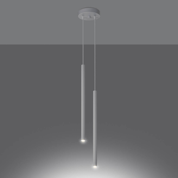 Podwójna lampa wisząca Pastelo SL.1303 tubki do salonu biała