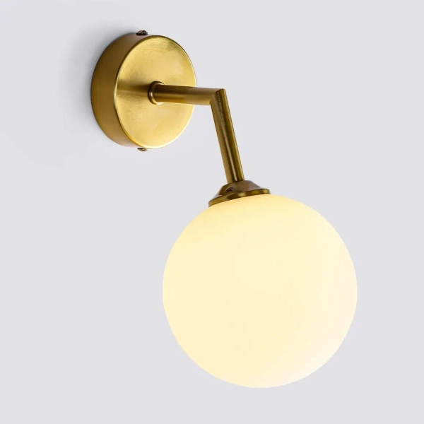 Kinkiet LAMPA ścienna DORADO LP-002/1W Light prestige loftowa OPRAWA szklana kula miedziana biała