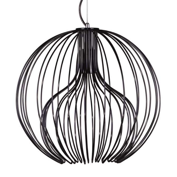 Industrialna LAMPA wisząca Tori K-3405 czarny Kaja druciana OPRAWA metalowy ZWIS klatka czarna