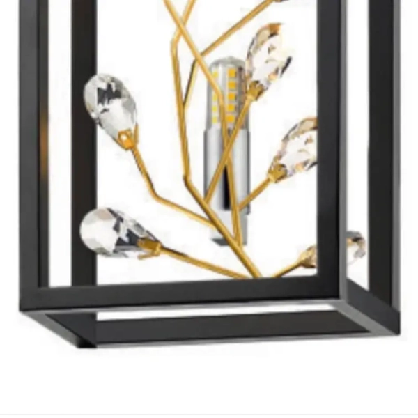 Designerski kinkiet Spring W0578-01A-B5TF na przedpokój czarny złoty