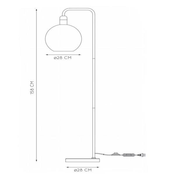 Stojąca lampa do salonu Julius 34738/01/65 Lucide loft czarna złota